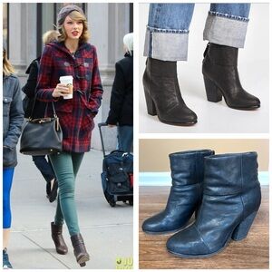 Rag & Bone Classic Newbury Black Leather Ankle Boots